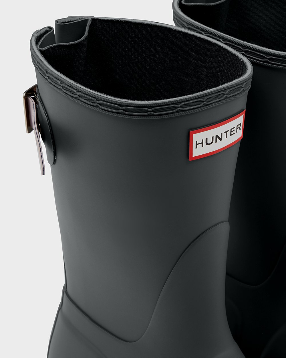 Womens Short Rain Boots - Hunter Original Back Adjustable (05TENWXUG) - Deep Green/Purple